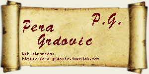 Pera Grdović vizit kartica